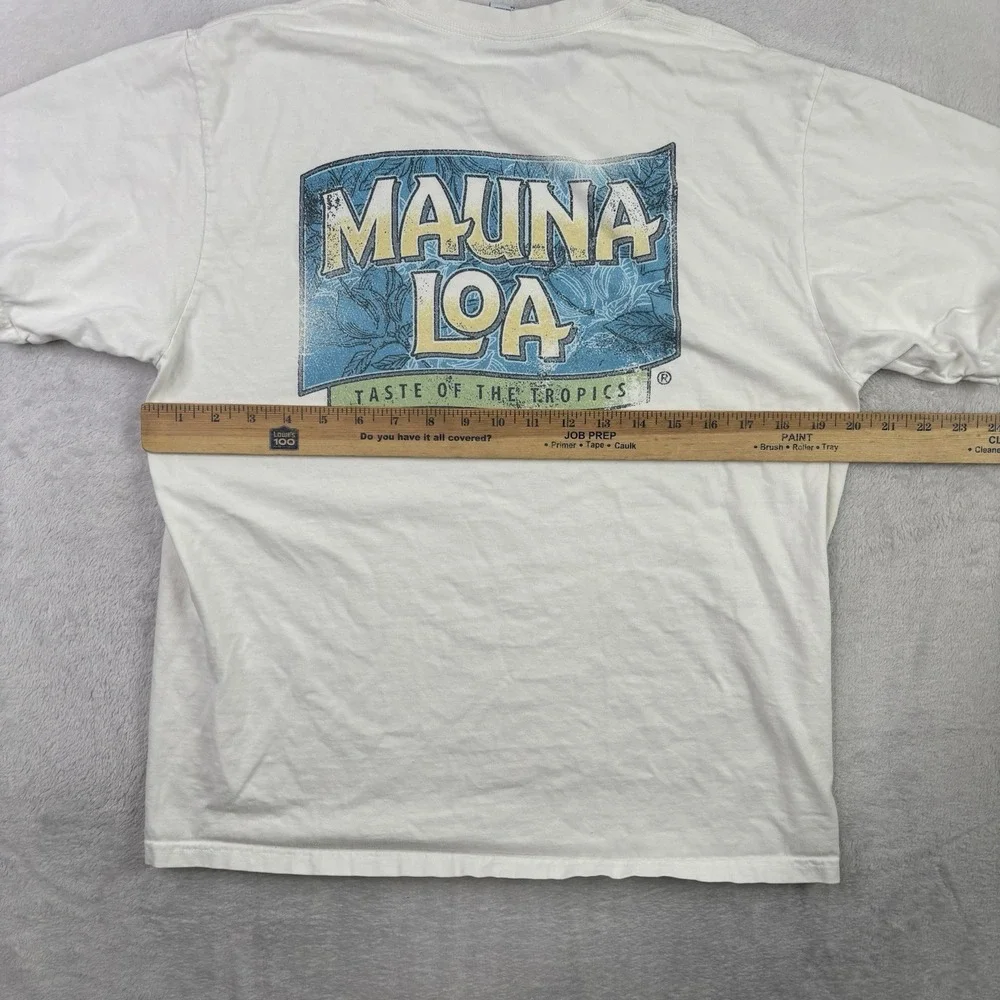 Crazy Shirts Mauna Loa Taste of the Tropics White SS Graphic Shirt Men's Medium